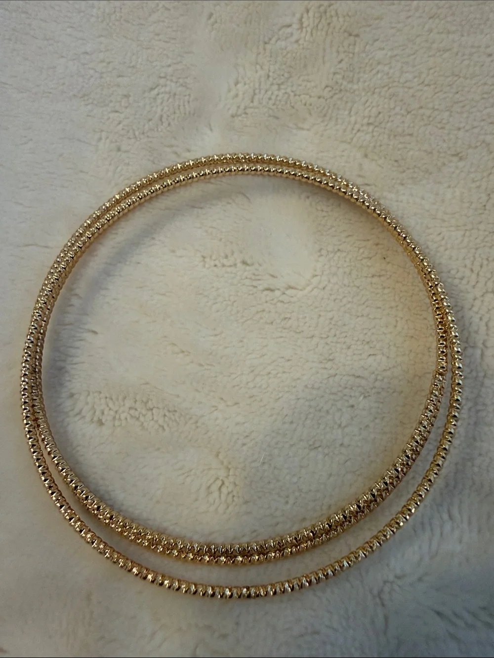 9” Gold-Tone Textured Bangle Bracelet Set - Women Jewelry